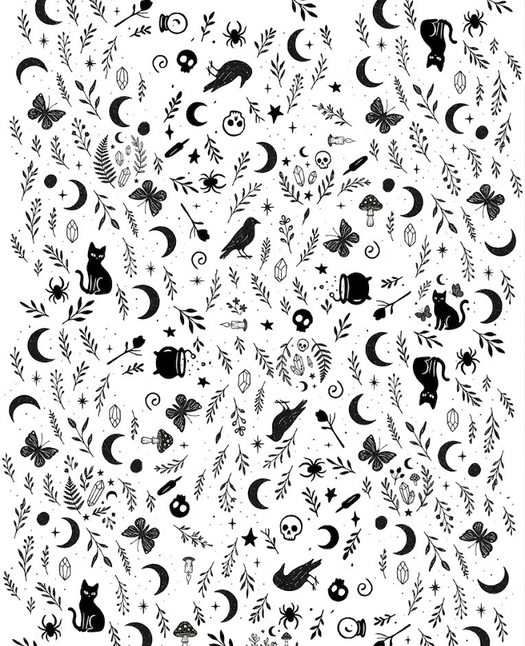 WHITE Cottagegoth Wrapping paper- 6 sheets